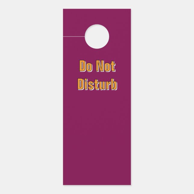 Aviso De Porta Não Incomodar/Por Favor Tocar/Vinho (Frente)