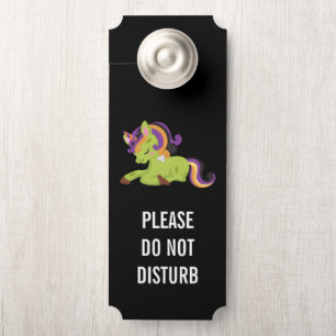 Aviso De Porta Não Perturbe Frankenstein Unicórnio Fofo de Hallow