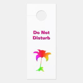 Aviso De Porta Não Perturbe / Por Favor Bater Floral Branco