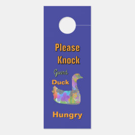 Aviso De Porta Não Perturbe /Por Favor Bater/ Pato Guarda Azul