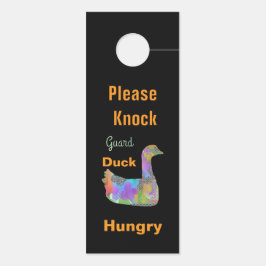 Aviso De Porta Não Perturbe /Por Favor Bater/ Pato Negro de Guard