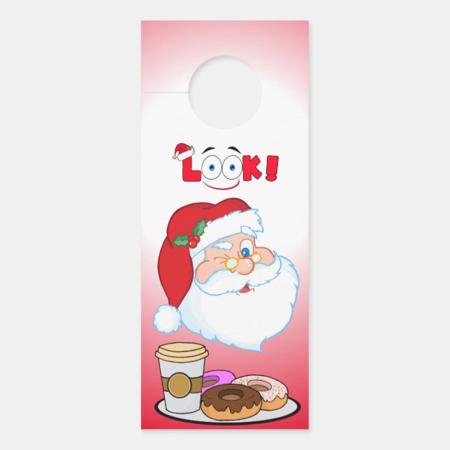 Aviso De Porta Natal Santa Claus Door Hanger (Frente)