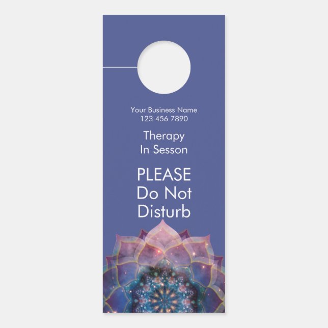 Aviso De Porta Nebulosa em Flor | Mandala (Frente)