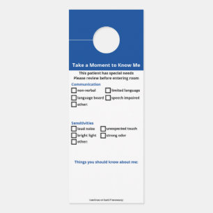 Aviso De Porta Necessidades especiais Doente - sem versão do logo