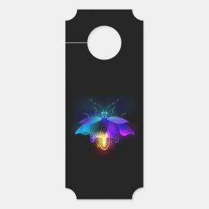 Aviso De Porta Neon Firefly a preto