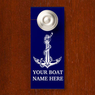 Aviso De Porta Nome do Barco de Âncora Náutica Vintage