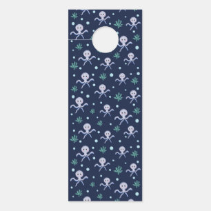 Aviso De Porta Octopus sob o padrão das crianças do mar