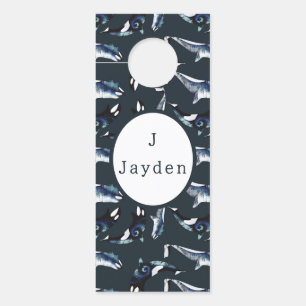 Aviso De Porta Orca Baby Boy Teal