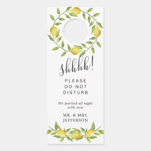 Aviso De Porta Os limões & a boa vinda do casamento das