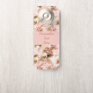 Aviso De Porta Padrão Chic Floral Elegante Rosa Vintage Vitorian