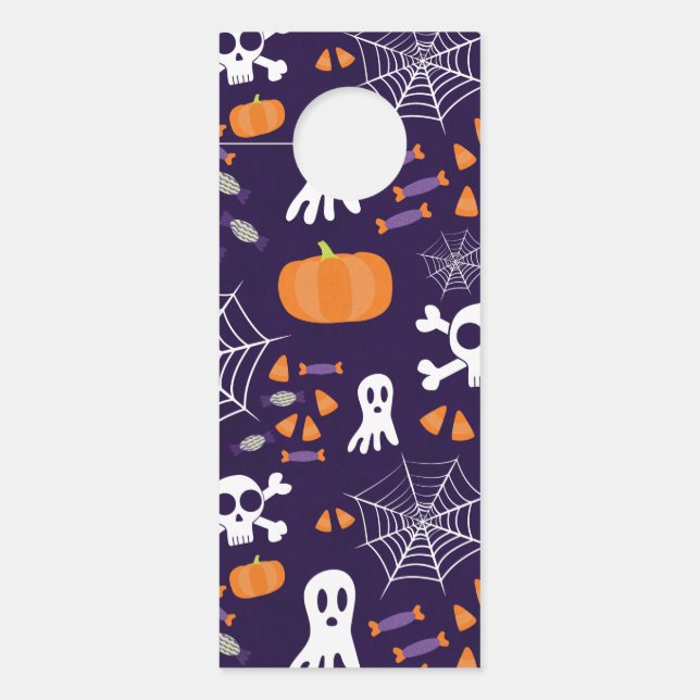 Aviso De Porta Padrão de Halloween divertido (Frente)