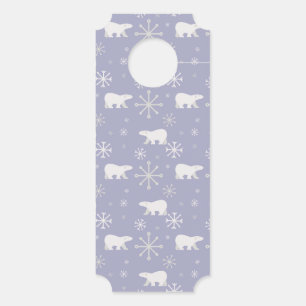 Aviso De Porta Padrão de Natal com ursos polares e flocos de neve