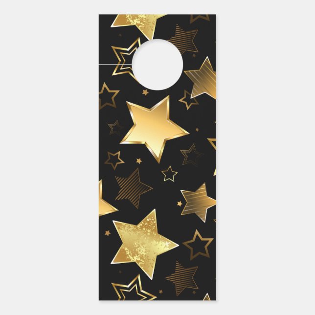 Aviso De Porta Padrão sem costura com estrelas de Ouro (Frente)