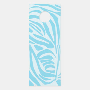 Aviso De Porta Padrão Zebra Azul