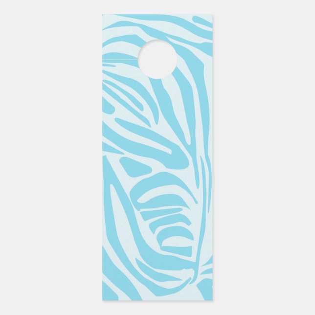 Aviso De Porta Padrão Zebra Azul (Frente)