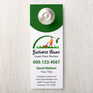 Aviso De Porta Paisagem de Cuidados Lâmpadas Simples com Grama Ve