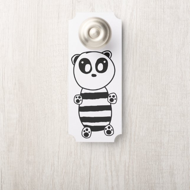 Aviso De Porta Panda Kids (Na maçaneta)