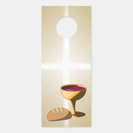 Aviso De Porta Pão e Vinho A última comuna de Páscoa de jantar