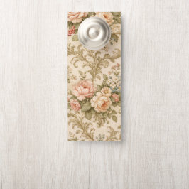 Aviso De Porta Papel de Parede com Padrão Floral Vintage