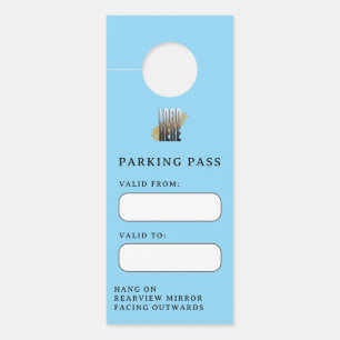Aviso De Porta Passagem de Estacionamento de Visitante Azul com L