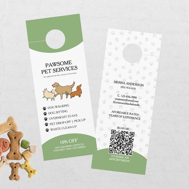 Aviso De Porta Passeio de Cão Babá de Animais Código QR (Criador carregado)