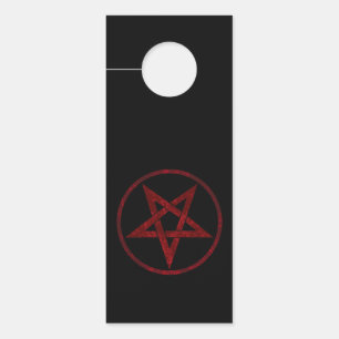 Aviso De Porta Pentagrama do diabo vermelho