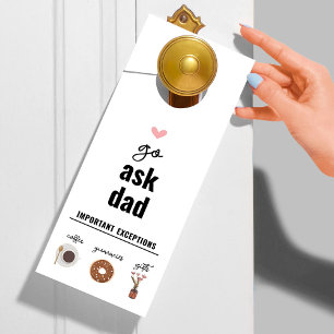 Aviso De Porta Pergunte ao Pai Door Hanger