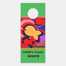 Aviso De Porta Personalizar Crianças de Peixe Amarelo Verde