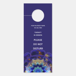Aviso De Porta Peyote Sky Mandala Metafísico Azul Marinho