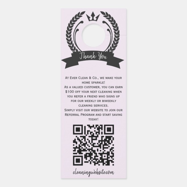 Aviso De Porta Pingente de Porta de Referência de Serviço de Empr (Verso)