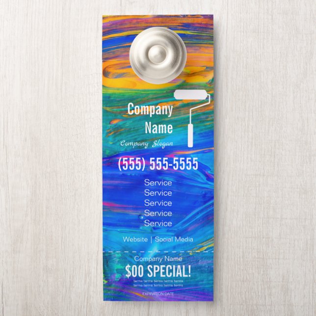 Aviso De Porta Pintor Door Hanger (Na maçaneta)