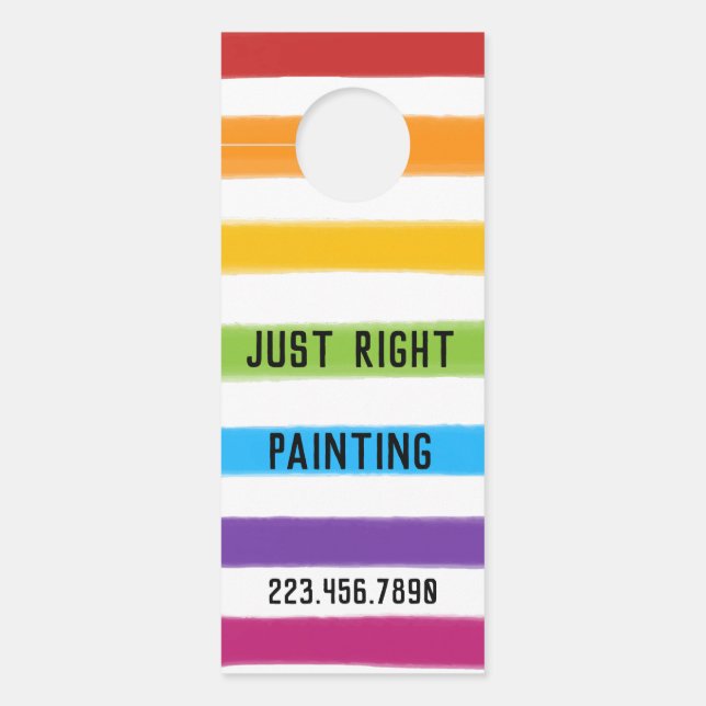 Aviso De Porta Pintor QR Personalizado (Frente)