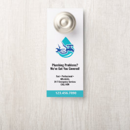 Aviso De Porta Plumbing Service Water Drop Logo Plumber Business