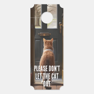 Aviso De Porta Por favor, não deixe o gato sair