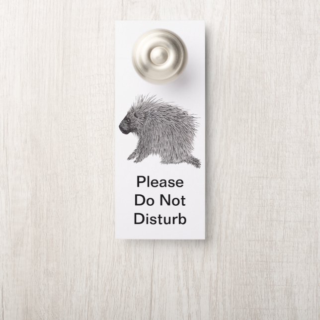 Aviso De Porta porcupina (Na maçaneta)