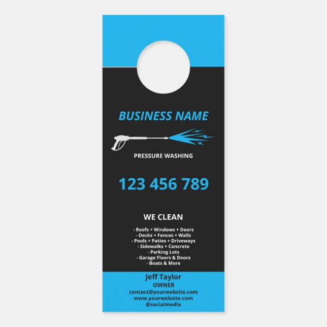 Aviso De Porta Potência de lavagem da pressão profissional (Frente)