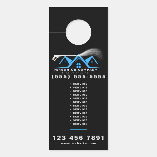 Aviso De Porta Power Washer House Cleaning Pressure Washing (Frente)