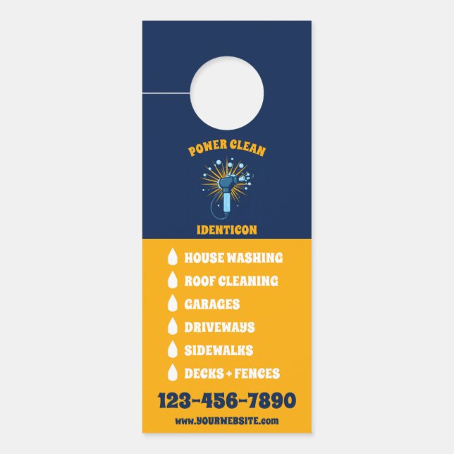 Aviso De Porta Power Washing (Frente)