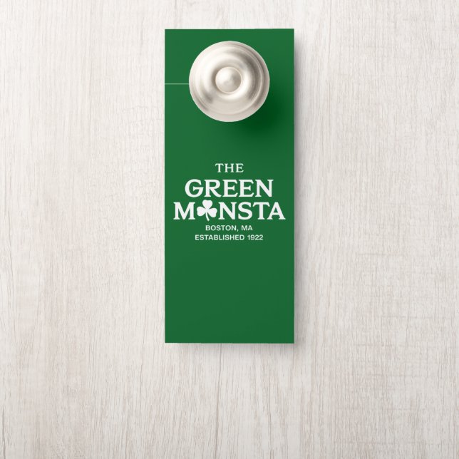 Aviso De Porta Presente de beisebol Green Monsta Boston Green Mon (Na maçaneta)