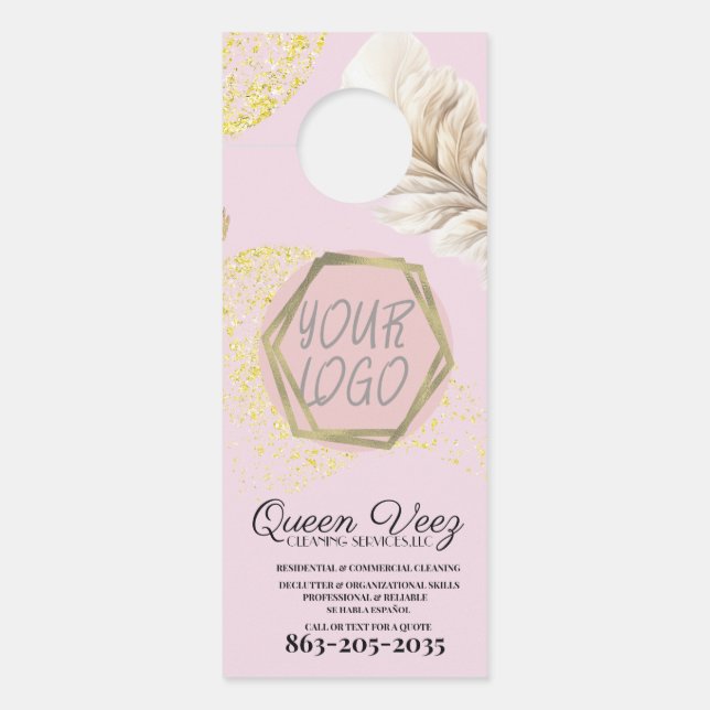 Aviso De Porta Professional Cleaning Services Girly (Frente)