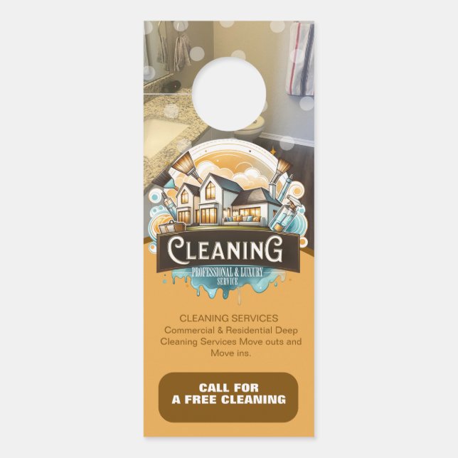 Aviso De Porta Professional Cleaning Services Logo (Frente)