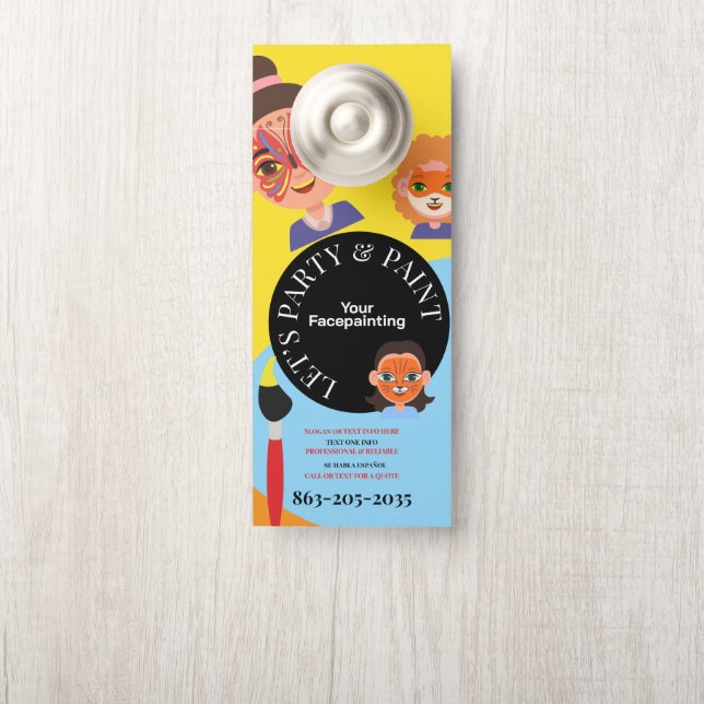 Aviso De Porta Professional Facepainting Face Artist (Na maçaneta)