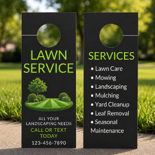 Aviso De Porta Profissional de Jardinagem e Paisagismo Preto Verd