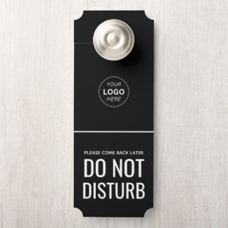 Aviso De Porta Profissional Preto e Branco Simples Não Perturbe