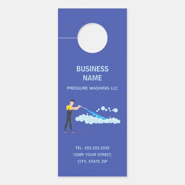 Aviso De Porta QR personalizado de lavagem de pressão (Frente)