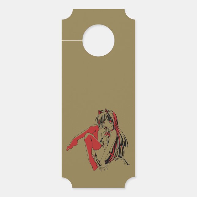 Aviso De Porta R & B Manga, Neko Catgirl Furry Loli Anime (Frente)