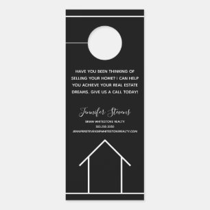 Aviso De Porta Realador Personalizado Preto-Branco do Marketing I