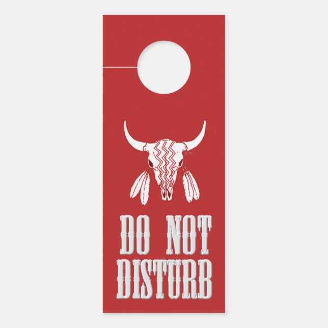 Aviso De Porta Red Ghost Dance Buffalo, cabide 2 (Frente)