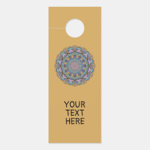 Aviso De Porta Relógio Mandala Pintado à Mão 3