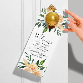 Aviso De Porta Rosas Pêssego | Boas-vindas de Casamento & Não Per